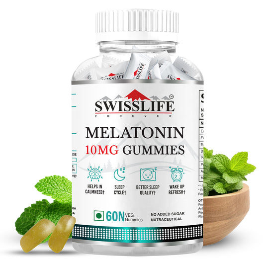 SwissLife Forever | Melatonin 10mg Gummies for Sleep Support for Daily Wellness | For Men & Women | Vegan, Sugar-Free, Non-Habit Forming | 60 Gummies