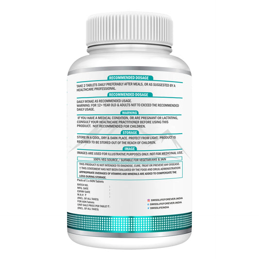 SwissLife Forever L-Carnitine Tartrate 2000mg | May promote cardiovascular health | Health Endurance & Performance Support | 60 Tablets