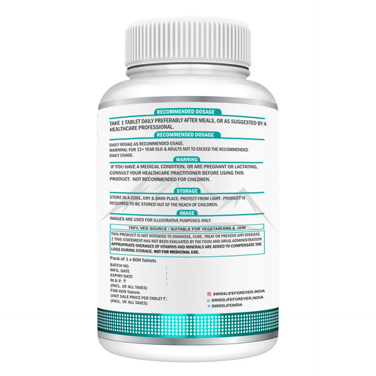 SwissLife Forever N-Acetyl L-Cysteine (NAC) 600mg | Antioxidant & Lung Support Formula for Immunity, Liver Health, and Cellular Protection | 60 Tablets