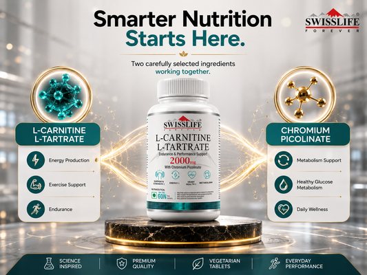 SwissLife Forever L-Carnitine Tartrate 2000mg | May promote cardiovascular health | Health Endurance & Performance Support | 60 Tablets