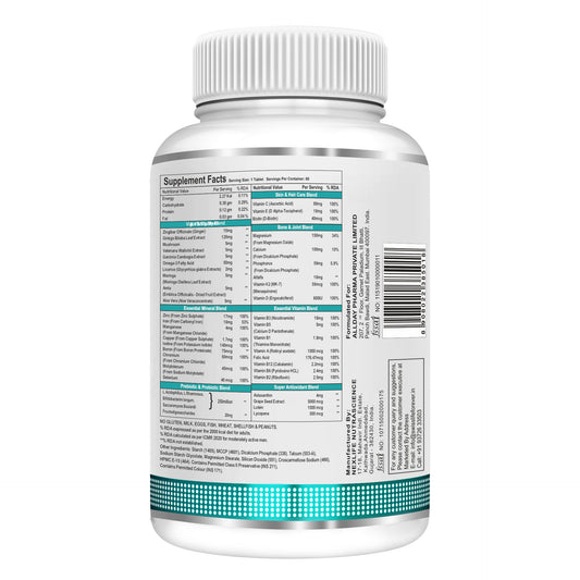 SwissLife Forever Multivitamin with Probiotics | 45 Ingredients with Vitamins A, B Complex, C, D, E, Zinc, Biotin, Minerals & Giloy | For Men & Women | (60 & 120 Tablets)