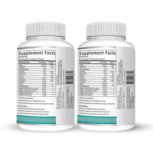 SwissLife Forever Plant Based Vegan Omega 369 with Algal DHA | Support Brain, Nerve, Heart & Immune Health | Healthy Skin for Men & Women (60 Capsules, Pack of 2)