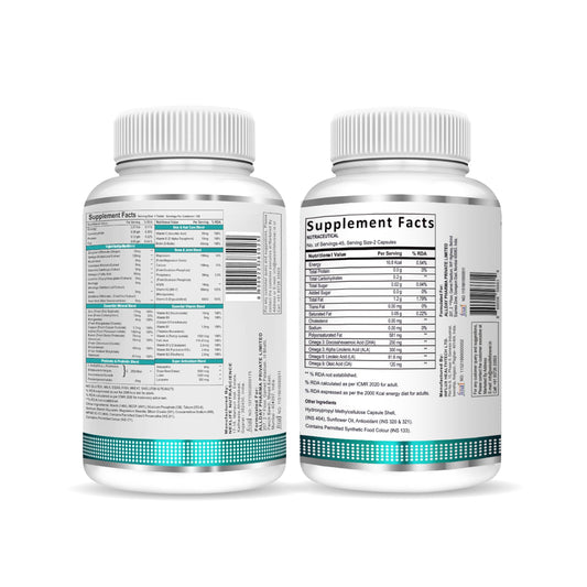 SwissLife Forever combo pack of Multivitamin Probiotics 120 tablets  & Vegan Omega 3 6 9 with Algal DHA 90 Capsules