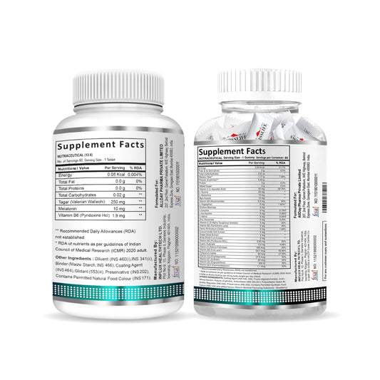 SwissLife Forever combo pack of Melatonin 10 mg+  60 Tablets  & Vegan Omega 3 6 9 with Algal DHA 90 Capsules