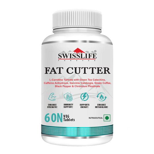 Swisslife Forever Fat Cutter Tablets | Blend of Extract, L-Carnitine Tartrate & Chromium Picolinate | May Support Muscle Recovery & Energy Levels | For Men & Women | 60 Tablets