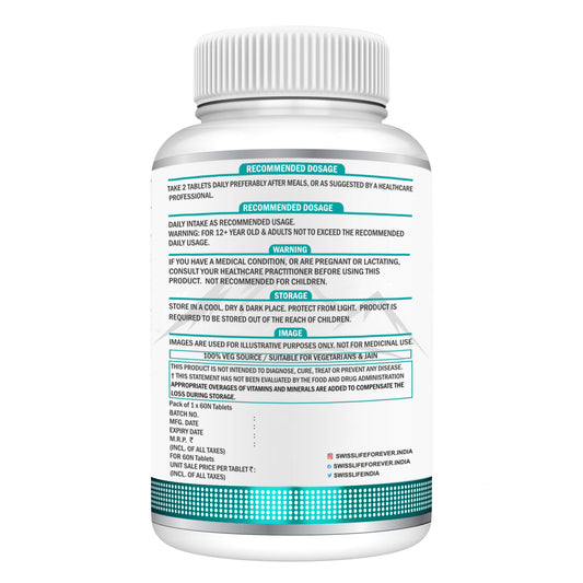 SwissLife Forever ZMA & Zinc Supplement | Magnesium, Zinc & Vitamin B6 Formula for Muscle Recovery, Strength, Sleep Quality & Immunity Support for Men & Women | 60 Tablets