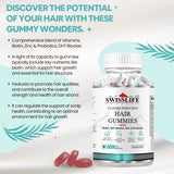 SwissLife Forever Hair Gummies with Biotin, DHT Blocker, Zinc & Probiotics | Supports Hair Growth, Scalp Health & Helps Reduce Hair Fall | For Men & Women | Vitamin-Enriched Gummies | 60 Gummies