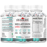 SwissLife Forever | Melatonin 10mg Gummies for Sleep Support for Daily Wellness | For Men & Women | Vegan, Sugar-Free, Non-Habit Forming  | 60 Gummies