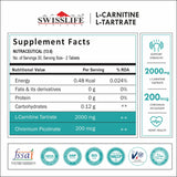 SwissLife Forever L-Carnitine Tartrate 2000mg | May promote cardiovascular health | Health Endurance & Performance Support | 60 Tablets