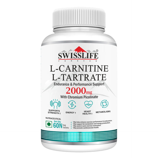 SwissLife Forever L-Carnitine Tartrate 2000mg | May promote cardiovascular health | Health Endurance & Performance Support | 60 Tablets