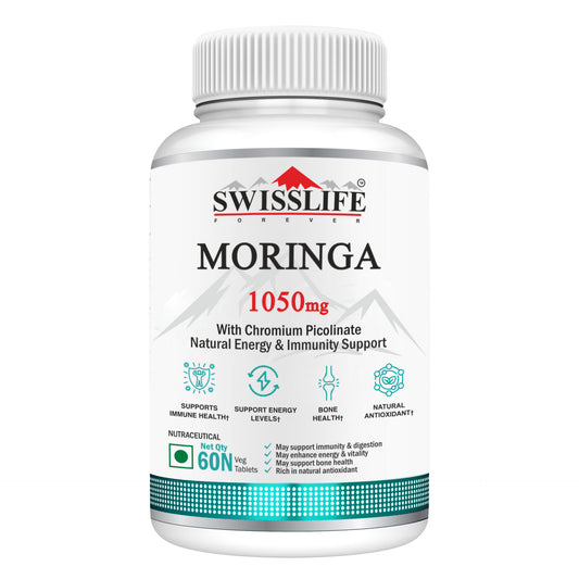 Swisslife Forever Moringa Tablets | Natural Energy & Immunity Support Formula for Digestion, Metabolism, and Overall Wellness | 60 Tablets