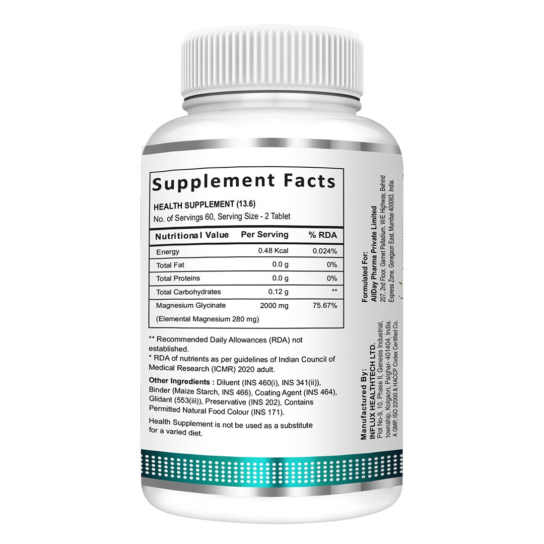 SwissLife Forever Chelated Magnesium Glycinate Tablets | Dietary Supplement with Magnesium & Amino Acids | Supports Bone, Muscle & Heart Health | For Men & Women | 120 Tablets
