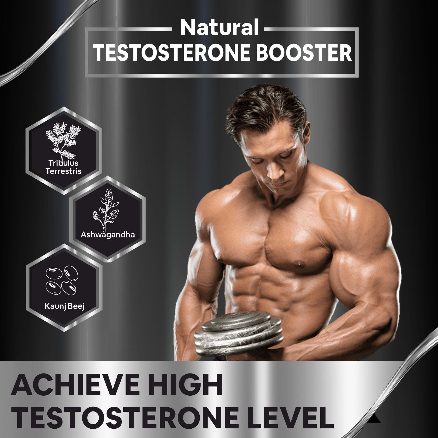 SwissLife Forever Testosterone Supplement for Men | Tribulus 1000mg, Ashwagandha, L-Citrulline, Kaunch Beej | Plant-Based Formula | Supports Strength, Stamina, Energy & Performance | 30 Tablets
