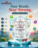 SwissLife Forever Multivitamin Gummies with Folic Acid & Vitamin C | Enriched with Vitamins A, D, E, B6, B9, B12 | Sugar-Free | Supports Immunity & Overall Health | 60 Veg Gummies