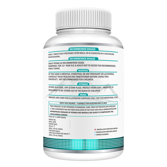 SwissLife Forever Moringa Tablets | Natural Energy & Immunity Support Formula for Digestion, Metabolism, and Overall Wellness | 60 Tablets