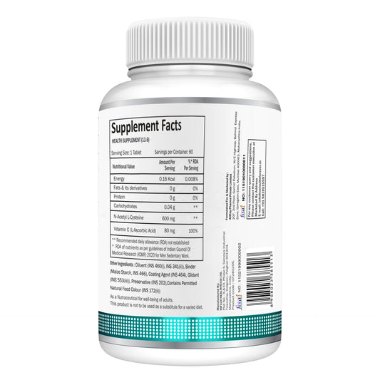 Swisslife Forever N-Acetyl L-Cysteine (NAC) 600mg | Antioxidant & Lung Support Formula for Immunity, Liver Health, and Cellular Protection | 60 Tablets