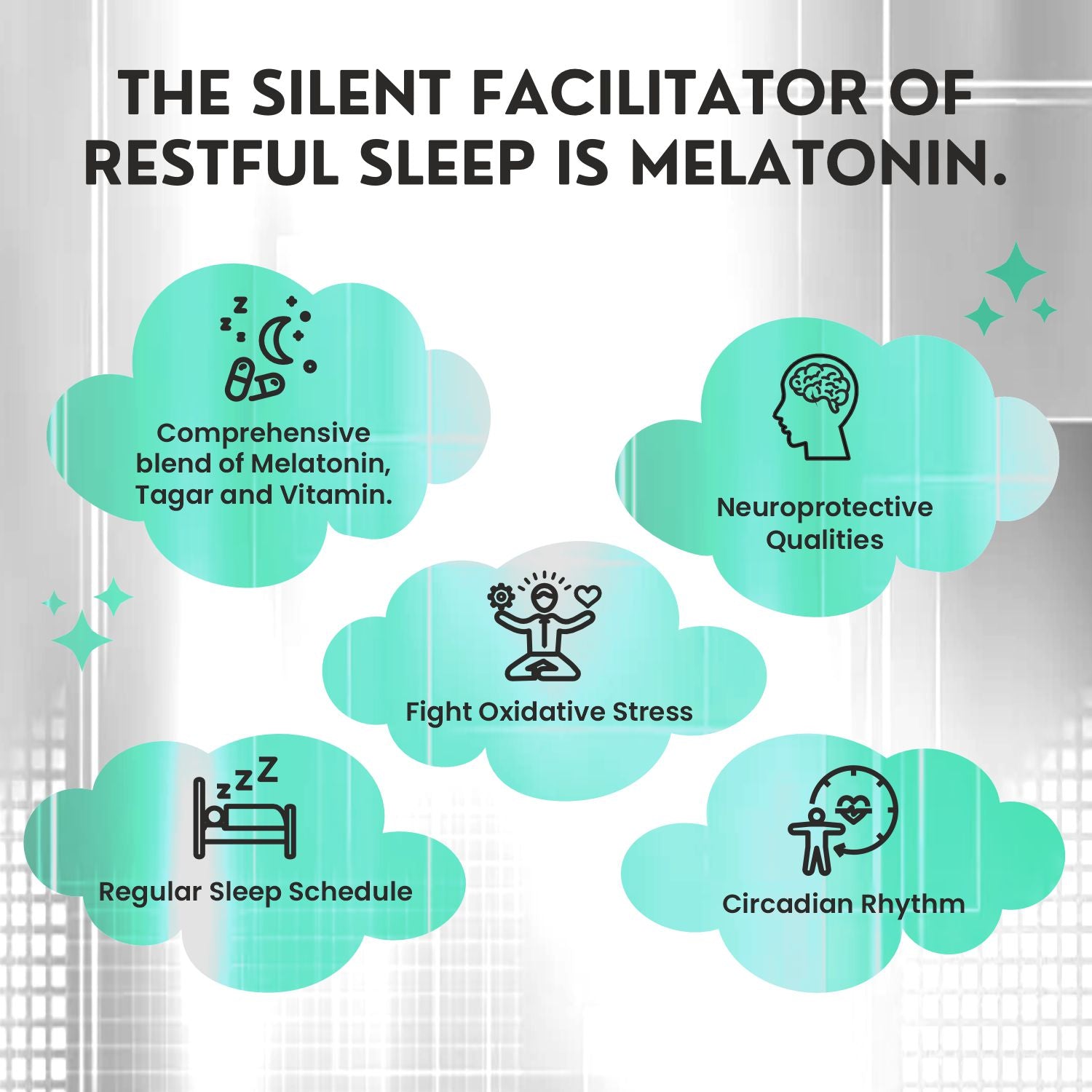 Melatonin 10mg+ Tagar 250mg Sleeping Aid Pills - Pack of (60 Veg Tablets) | Sleeping Tablets for Men & Women