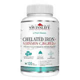 SwissLife Forever Chelated Iron with Folic Acid & Vitamin C | Enriched with Probiotics, Vitamin B6, B9 & B12 | Supports Hemoglobin, Energy & Immunity | 60 Veg Capsules (Pack of 1)