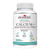 SwissLife Forever Calcium Magnesium Zinc with Vitamin D3, K2 MK7 & B12 | Bone Strength, Immunity & Nerve Health Support | Calcium Supplement for Men & Women | 60 & 120 Tablets