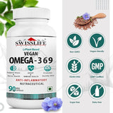 SwissLife Forever Plant Based Vegan Omega 369 with Algal DHA | Support Brain, Nerve, Heart & Immune Health | Healthy Skin for Men & Women (60 Capsules, Pack of 2)