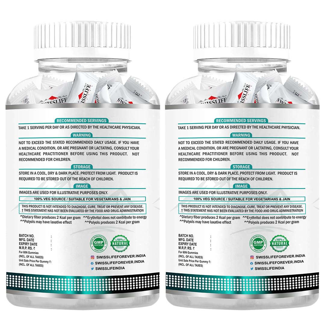 SwissLife Forever Hair Gummies with Biotin, DHT Blocker, Zinc & Probiotics | Supports Hair Growth, Scalp Health & Helps Reduce Hair Fall | For Men & Women | Vitamin-Enriched Gummies | 60 Gummies (Pack of 2)