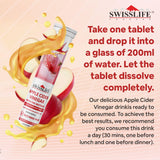 SwissLife Forever Apple Cider Vinegar 750 mg Effervescent Tablets | with Vit.B6, Vit.B12 | Helps with weight management, Supports digestion, No added Sugar | Watermelon flavor (15 Tablets, Pack of 4)