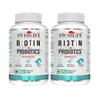 SwissLife Forever Biotin with Probiotics | Hair, Skin & Nail Health Supplement | Plant Based Biotin Tablets for Men & Women | Supports Hair Growth, Skin Glow & Stronger Nails | 120 Tablets (Pack of 2)