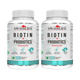 SwissLife Forever Forever Biotin with Probiotics | Hair, Skin & Nail Health Supplement | Plant-Based Biotin Tablets for Men & Women | Supports Hair Growth, Skin Glow & Stronger Nails | (60 & 120 Tablets)