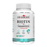 SwissLife Forever Forever Biotin with Probiotics | Hair, Skin & Nail Health Supplement | Plant-Based Biotin Tablets for Men & Women | Supports Hair Growth, Skin Glow & Stronger Nails | (60 & 120 Tablets)