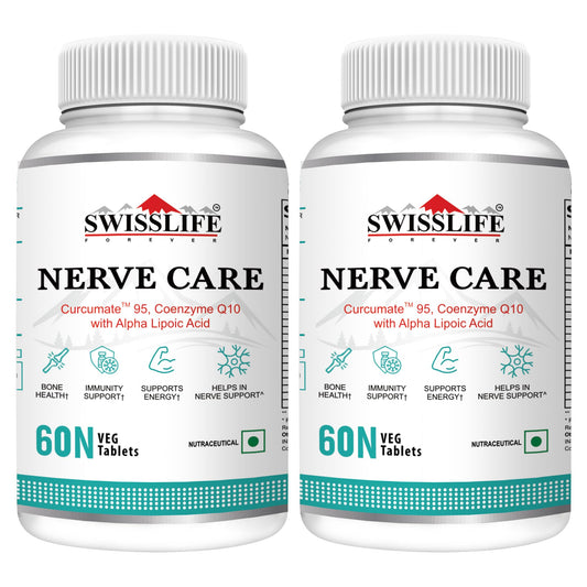 Nerve Care Tablets | Nerve Care Multivitamins Supplements with Curcumate 95 & Alpha Lipoic Acid – Pack of (60 Tablets- Pack of 2) For Men & Women