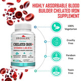 SwissLife Forever Chelated Iron with Folic Acid & Vitamin C | Enriched with Probiotics, Vitamin B6, B9 & B12 | Supports Hemoglobin, Energy & Immunity | 60 Veg Capsules (Pack of 2)
