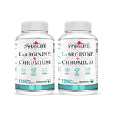 SwissLife Forever L-Arginine 1000mg with Chromium Picolinate | Supports Metabolism, Blood Sugar Balance & Heart Health | Pre-Workout Energy Booster | For Men & Women | 120 Vegan Capsules (Pack of 2)