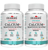 SwissLife Forever Calcium Magnesium Zinc with Vitamin D3, K2, MK7 & B12 | Bone Strength & Immunity Support for Men & Women | 120 Tablets (Pack of 2)