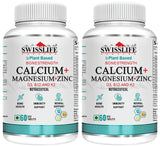 SwissLife Forever Calcium Magnesium Zinc with Vitamin D3, K2 MK7 & B12 | Bone Strength, Immunity & Nerve Health Support | Calcium Supplement for Men & Women | 60 Tablets (Pack of 2)