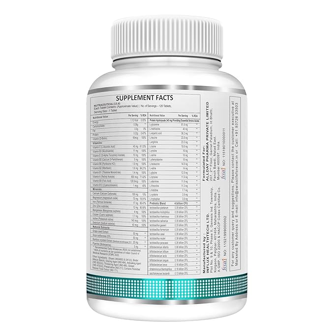 SwissLife Forever Forever Biotin with Probiotics | Hair, Skin & Nail Health Supplement | Plant-Based Biotin Tablets for Men & Women | Supports Hair Growth, Skin Glow & Stronger Nails | (60 & 120 Tablets)