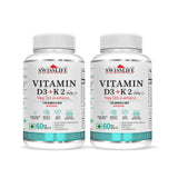 SwissLife Forever Vitamin D3 + K2 (MK7) | Plant-Based Vitamin D3 from Lichen | Supports Immunity, Heart, Muscle & Bone Health | 60 Veg Tablets (Pack of 2)