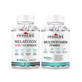 SwissLife Forever combo pack of Melatonin 10 mg  Gummies And Multivitamin  Gummies (60 Gummies Each)