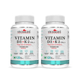 SwissLife Forever Vitamin D3 + K2 (MK7) | Plant-Based Vitamin D3 from Lichen | Supports Immunity, Heart, Muscle & Bone Health | 120 Veg Tablets (Pack of 2)
