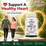 SwissLife Forever Vegan Omega 369 Supplement | Plant-Based Algal Oil | Supports Heart, Brain, Eye, Skin, Hair, Muscle & Bone Health | Natural Nutrition for Men & Women | (60 & 90 Capsules)
