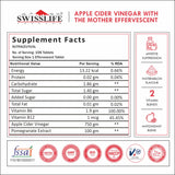 SwissLife Forever Apple Cider Vinegar Effervescent Tablets with Vitamin B6 & B12 | 750 mg | Plant-Based | Supports Digestion & Metabolism | Watermelon Flavour | 15 Tablets (Pack of 1)