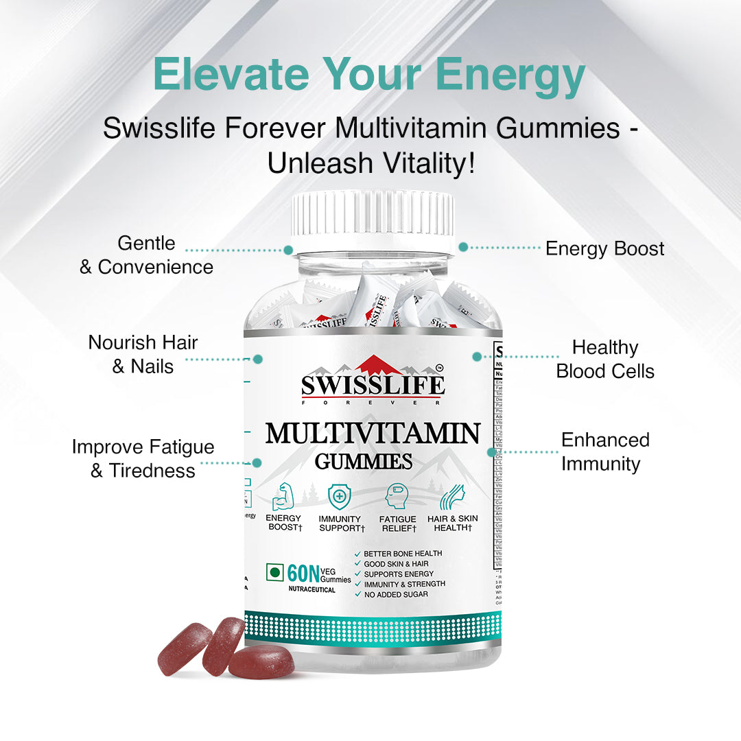 Multivitamin Gummies| Folic acid with Vit. C | Micronutrients Vit. C,A,D,E, Vit. B6,B9,B12| Sugar-free|