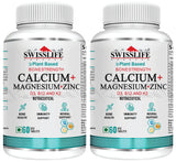 SwissLife Forever Calcium Magnesium Zinc with Vitamin D3, K2 MK7 & B12 | Bone Strength, Immunity & Nerve Health Support | Calcium Supplement for Men & Women | 60 & 120 Tablets
