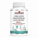 SwissLife Forever Chelated Magnesium Glycinate Tablets | Dietary Supplement with Magnesium & Amino Acids | Supports Bone, Muscle & Heart Health | For Men & Women | 120 Tablets