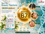 SwissLife Forever Biotin 10,000 mcg with Sesbania-Agasthi Extract – 60 Vegetarian Tablets