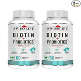 SwissLife Forever Forever Biotin with Probiotics | Hair, Skin & Nail Health Supplement | Plant-Based Biotin Tablets for Men & Women | Supports Hair Growth, Skin Glow & Stronger Nails | (60 & 120 Tablets)