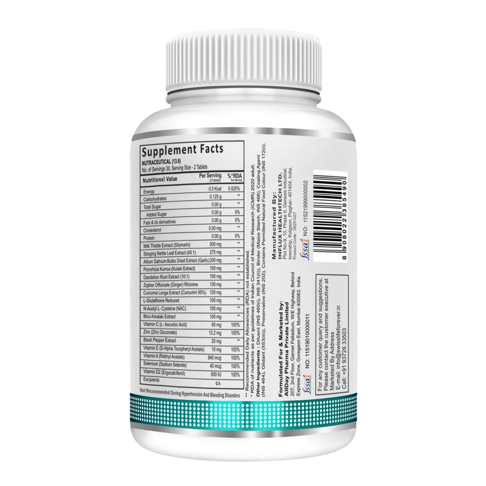 SwissLife Forever Liver Health Tablets | May Support Healthy Bile Flow & Digestion | For Men & Women | 60 Tablets