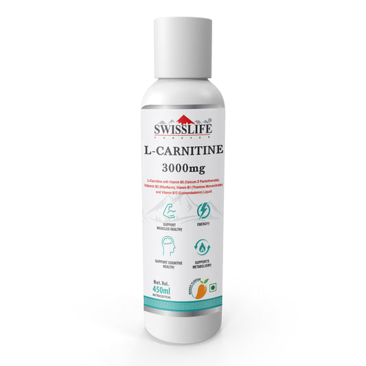 Swisslife Forever L-Carnitine Liquid | With Vitamin B Complex | May Support Healthy Nervous System, Stress Management & Focus | For Men & Women | 60 Tablets