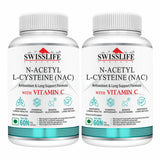 SwissLife Forever N-Acetyl L-Cysteine (NAC) 600mg | Antioxidant & Lung Support Formula for Immunity, Liver Health, and Cellular Protection | 60 Tablets