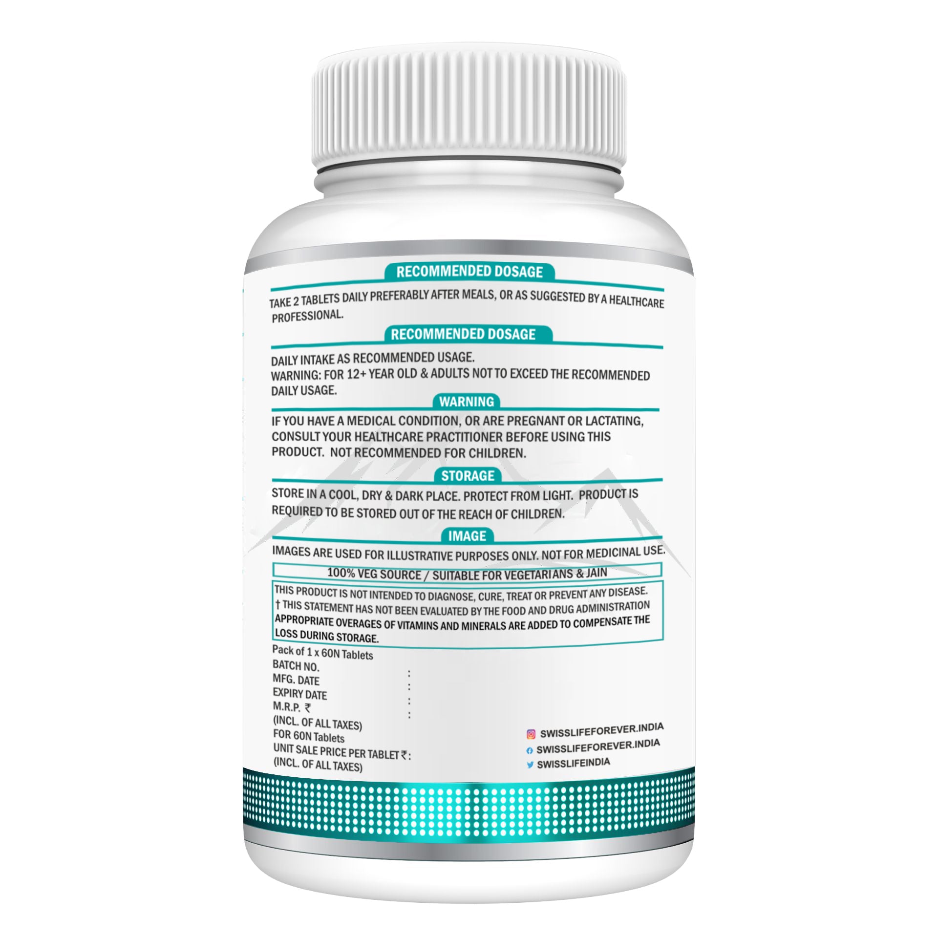 SwissLife Forever ZMA & Zinc Supplement | Magnesium, Zinc & Vitamin B6 Formula for Muscle Recovery, Strength, Sleep Quality & Immunity Support for Men & Women | 60 Tablets