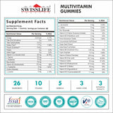 SwissLife Forever Multivitamin Gummies with Folic Acid & Vitamin C | Enriched with Vitamins A, D, E, B6, B9, B12 | Sugar-Free | Supports Immunity & Overall Health | 60 Veg Gummies